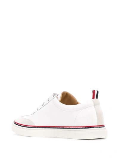 Shop Thom Browne Touch-strap Low-top Sneakers In White