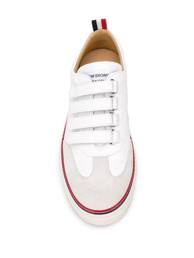 Shop Thom Browne Touch-strap Low-top Sneakers In White