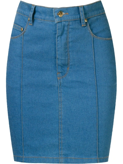 Shop Amapô High Waist Denim Skirt In Blue