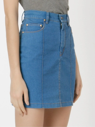 high waist denim skirt