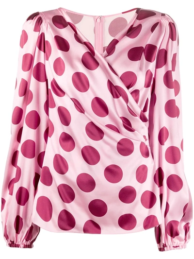 Shop Dolce & Gabbana Polka Dots Blouse In Pink