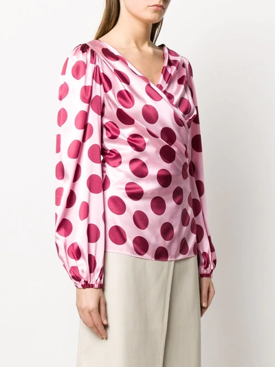 Shop Dolce & Gabbana Polka Dots Blouse In Pink