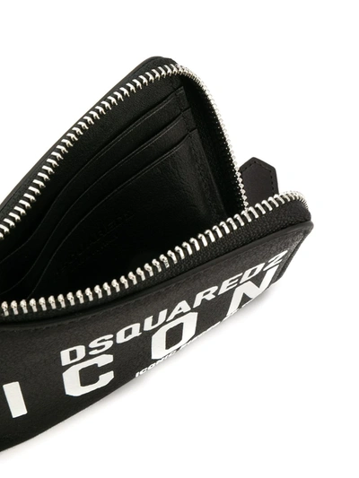 Shop Dsquared2 Chain Detail Logo Wallet In Black