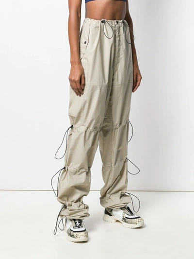 Shop Ben Taverniti Unravel Project Drawstring Utility Trousers In Neutrals
