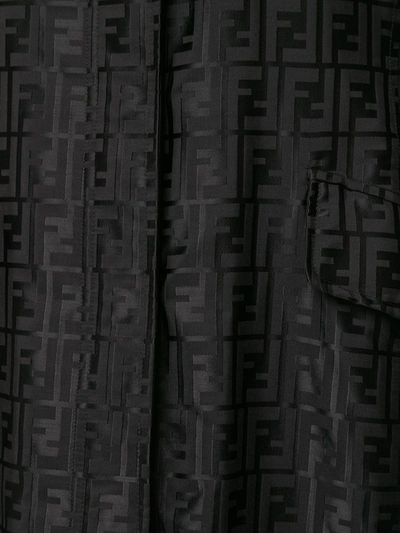 Pre-owned Fendi 1990s Ff Motif Coat In Black