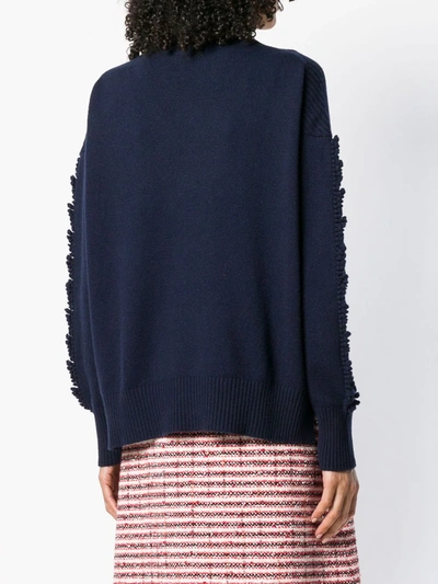 Shop Barrie Troisieme Dimension Cashmere V-neck Pullover In Blue