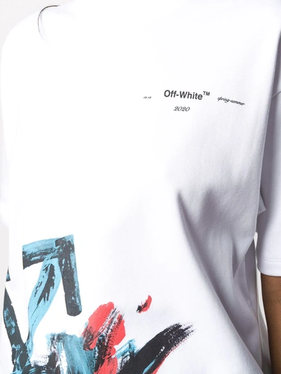 Shop Off-white Oversized Brushstroke Arrow T-shirt In White
