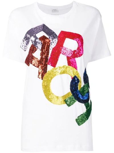 Shop P.a.r.o.s.h. Logo Short-sleeve T-shirt In White