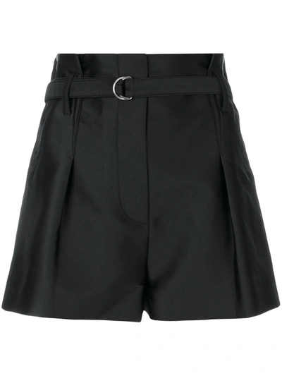 Shop 3.1 Phillip Lim Satin Origami Shorts In Black