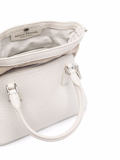 Shop Maison Margiela Micro 5ac Top-handle Bag In Neutrals