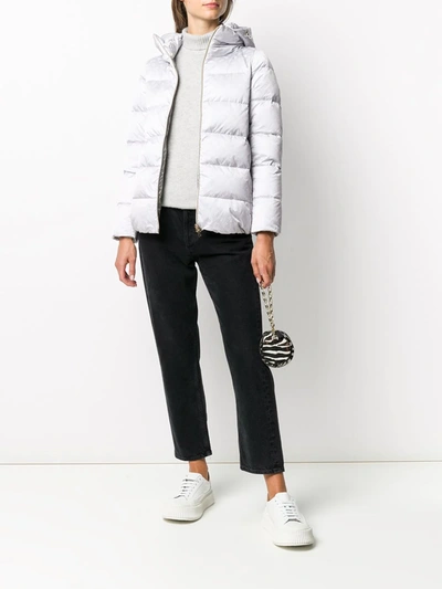 Herno Logo Pattern Puffer Jacket In Grey