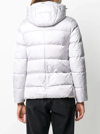 Herno Logo Pattern Puffer Jacket In Grey