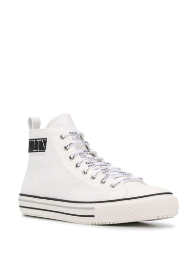 Shop Valentino Vltn High-top Sneakers In White
