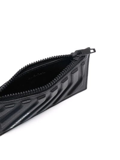 Shop Balenciaga Leather Keyring Card-case In Black