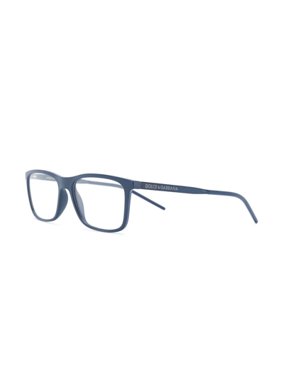 Shop Dolce & Gabbana Rectangular Frame Optical Glasses In Blue