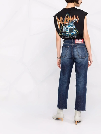 Shop Dsquared2 High-rise Straight-leg Jeans In Blue