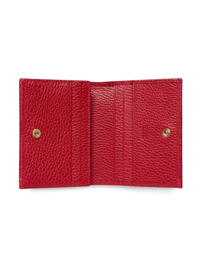 Shop Gucci Leather Card Case In Red