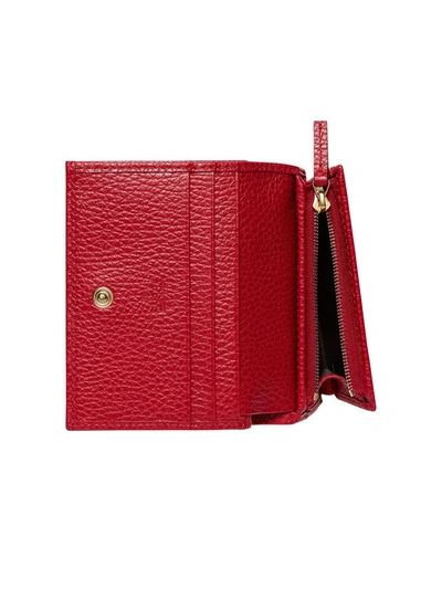Shop Gucci Leather Card Case In Red