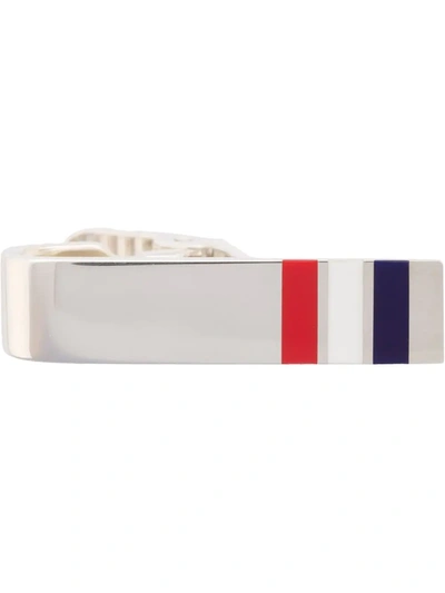 Thom Browne Rwb Short Silver Tie Bar In Silver