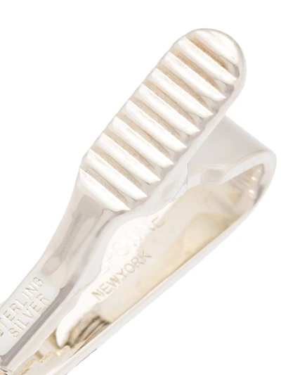 Thom Browne Rwb Short Silver Tie Bar In Silver