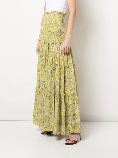 Shop Alexis Galarza Flared Skirt In Yellow