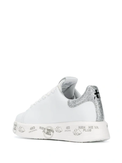 Shop Premiata Belle Glitter Flatform Sneakers In White