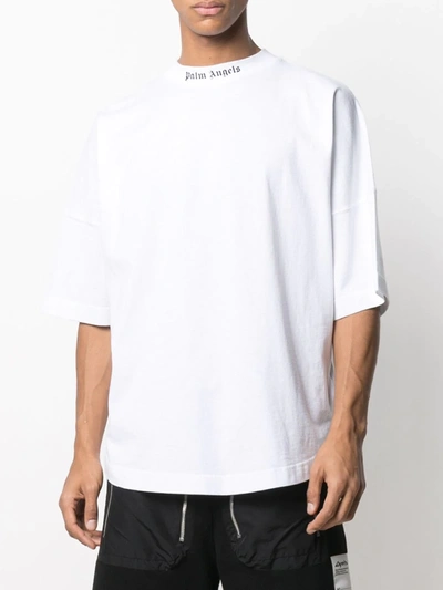 Shop Palm Angels Logo Over T-shirt In White