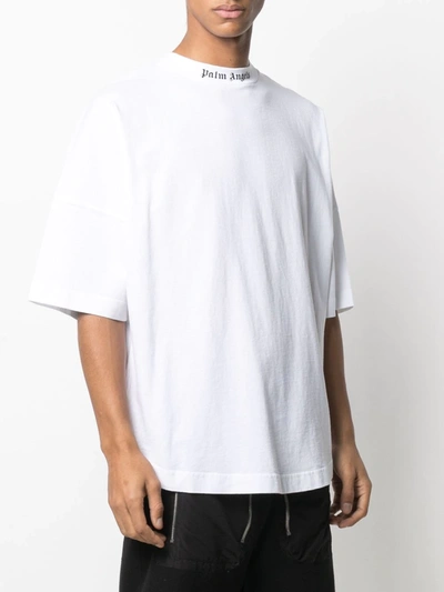 Shop Palm Angels Logo Over T-shirt In White