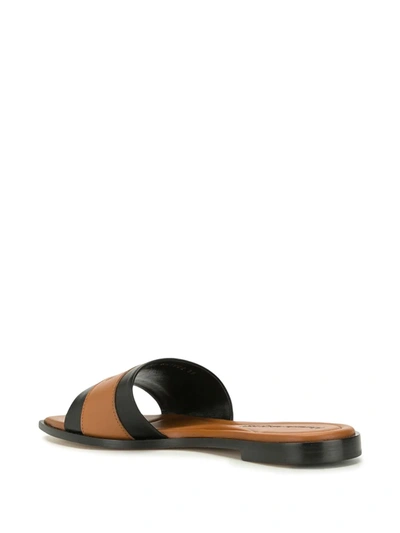 Shop Alexander Mcqueen Logo-embossed Leather Sandals In Brown