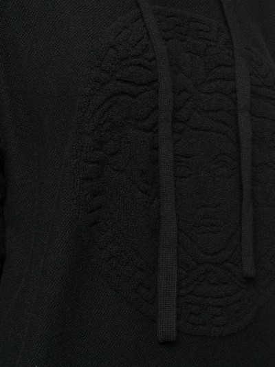 Shop Versace Medusa Wool Hoodie In Black