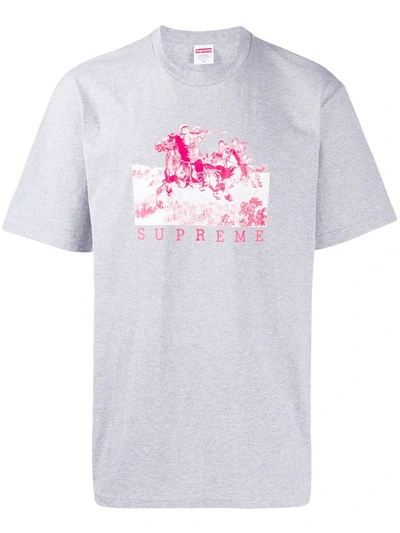 Shop Supreme Riders Graphic-print T-shirt In Grey