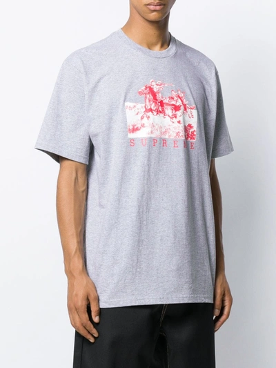 Shop Supreme Riders Graphic-print T-shirt In Grey