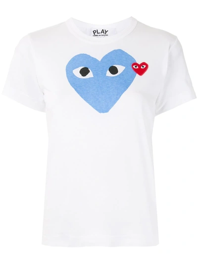 Shop Comme Des Garçons Play Logo-patch Printed T-shirt In White