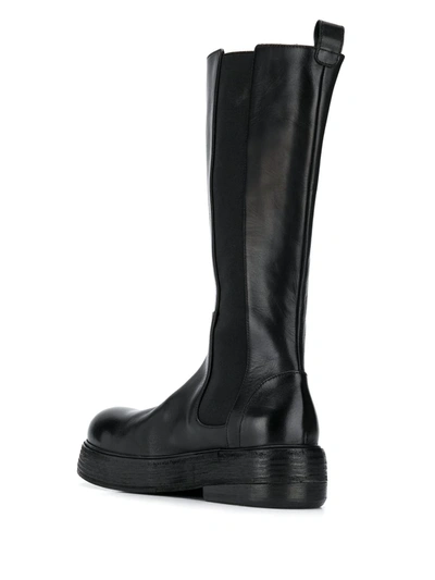 Shop Marsèll Chunky Sole Leather Boots In Black