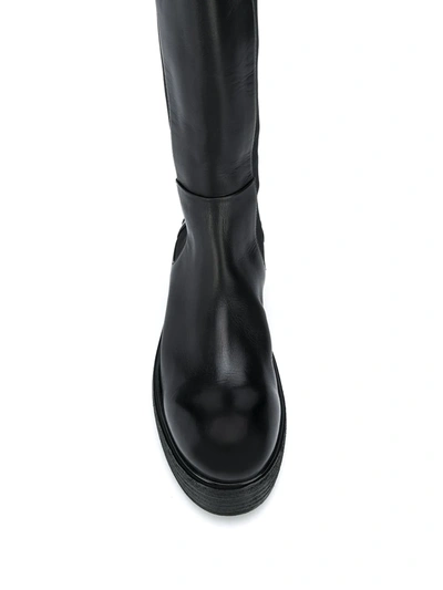 Shop Marsèll Chunky Sole Leather Boots In Black