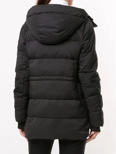 Shop Canada Goose Alliston Hooded Puffer Jacket In Black