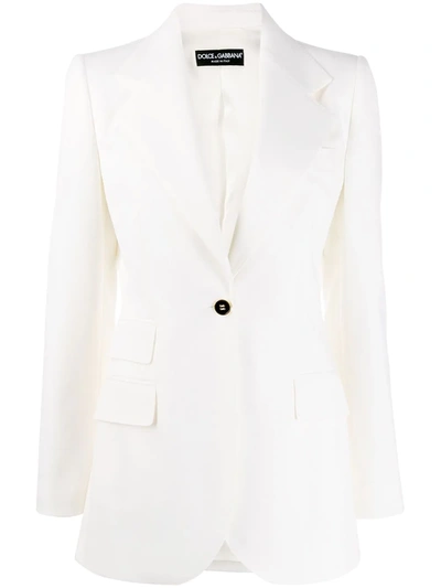 Shop Dolce & Gabbana Fitted Single-button Blazer In White
