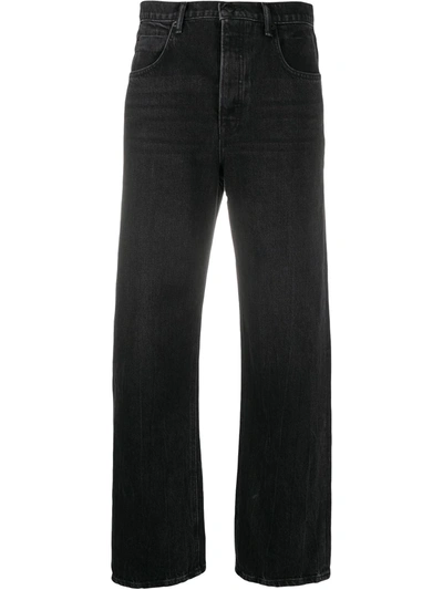 Shop Alexander Wang Skater Wide Jeans In Grey