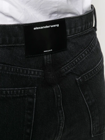 Shop Alexander Wang Skater Wide Jeans In Grey
