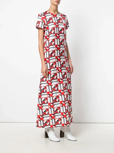 Shop La Doublej Long Length Patterned Swing Dress In Red