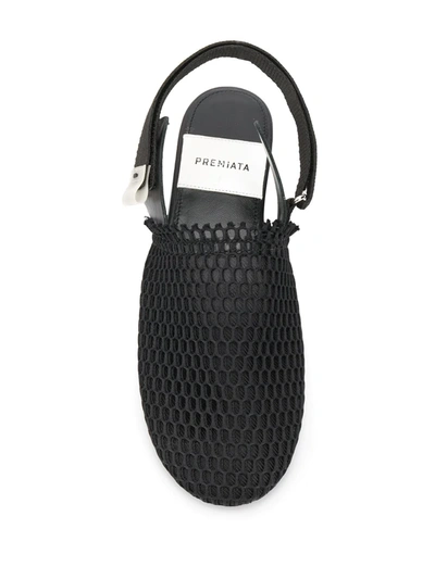 Shop Premiata Mesh Panel Sandals In Black