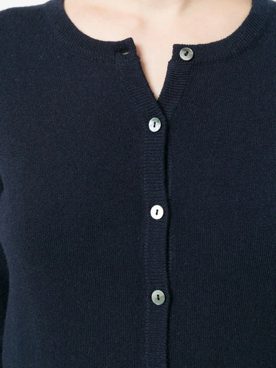 Shop N•peal Cashmere Round Neck Cardigan In Blue