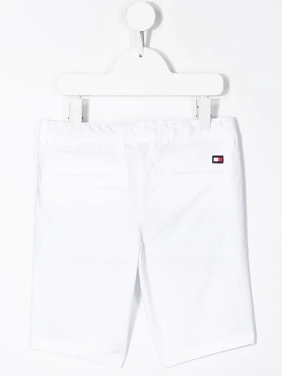 Tommy Hilfiger Junior Teen Logo-tape Chino Shorts In White