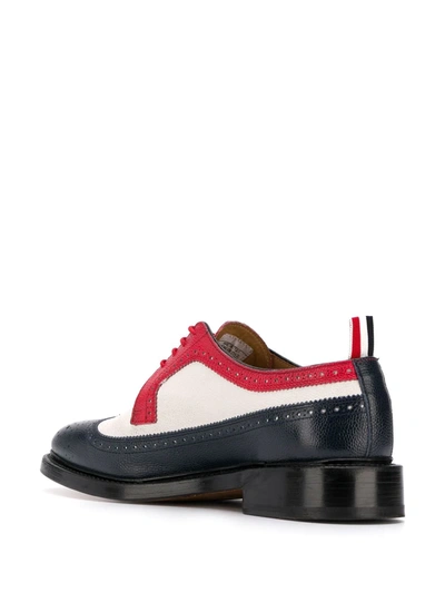 Shop Thom Browne Pebbled Leather Spectator Brogues In Blue