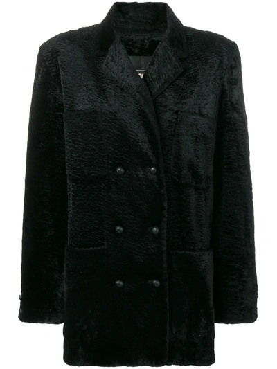 Pre-owned Fendi 1980s Teddy Coat In Black