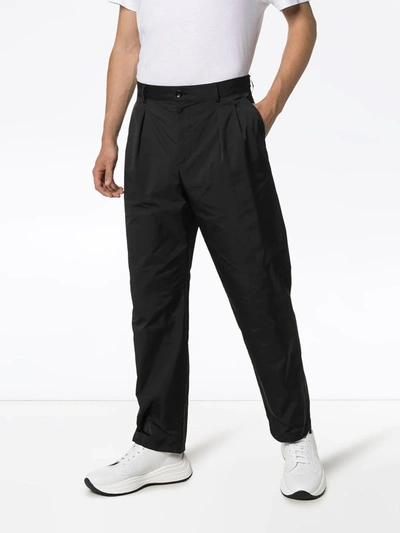 Shop Valentino Pleat-detailed Straight-leg Trousers In Black
