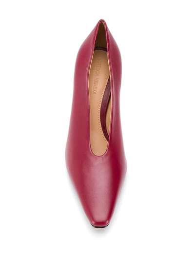 Shop Bottega Veneta Almond 75mm Pumps In Red