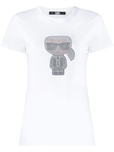 Shop Karl Lagerfeld Ikonik Karl T-shirt In White