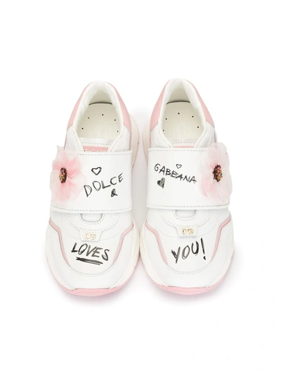 Shop Dolce & Gabbana Daymaster Love-print Sneakers In White