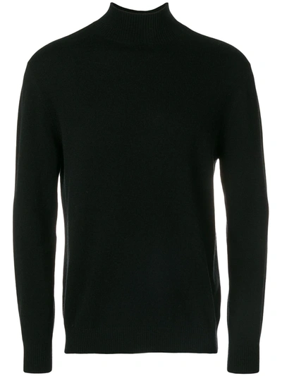 Shop N•peal Turtleneck Fine-knit Jumper In Black